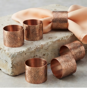<b>Top</b> Trendy Custom Shape <b>Rose</b> Gold Plated Napkin Rings Wholesale Supplies Metal Napkin Rings - Product Image 5