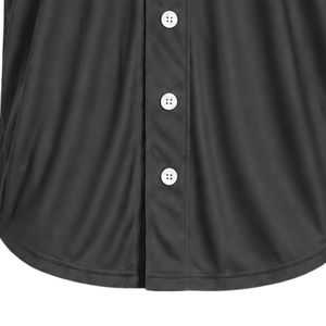 Maillot de baseball gris anthracite pour femme, à col en V et manches courtes, avec bordure blanche et broderie pour le sport d'équipe - Product Image 6