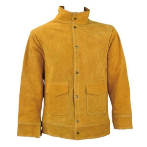 Veste de soudeur en cuir de vachette résistant aux flammes, robuste, à dos ouvert, pour hommes - Product Image 3