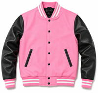 Veste universitaire unisexe rouge et noir à blocs de couleur, manches en cuir PU, boutons-pression, style baseball, coupe-vent