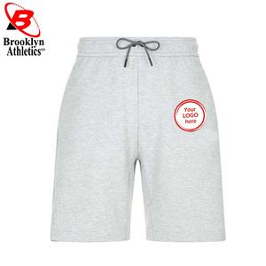 Pantalones cortos de malla de entrenamiento de verano informales, pantalones de gimnasio de dos rayas, patrón sólido, pantalones cortos para correr de tela de lana de rizo, tejido no tejido - Product Image 5