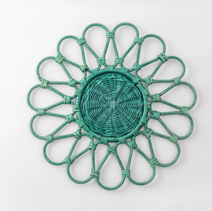 Assiette de présentation en rotin, style bohème pour mariage, dessous de plat en osier, couleur unie, motif tressé - Product Image 3