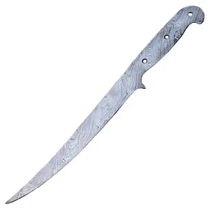 Handmade Damascus Steel Fillet Knife Kitchen Chef Home Professional Blank Blade Twist Pattern Blade