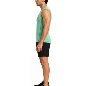 Best Quality Men Training Sleeveless <b>Compression</b> Shirt Moisture Wicking Fabric Ideal For Active Movement - Product Image 3