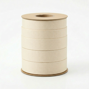 ริบบิ้นโกรเกรนสีครีมขนาด 10 มม. จากนีลคามัล อินดัสทรีส์ ผ้าทอลายทึบ สำหรับงานเย็บปักถักร้อย ห่อของขวัญ และบรรจุภัณฑ์ - Product Image 2