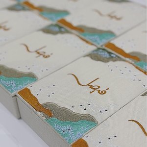 Caja de Perfume Rectangular Bordada con Flores Hechas a Mano, Embalaje de Regalo en Lino y Algodón, Estuche de Muestra con Marca Personalizada - Product Image 2