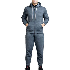 Conjunto Deportivo de Sudadera con Capucha y Pantalones Jogger, Diseño Personalizado OEM, 100% Algodón, Gris Jaspeado, para Hombre, Tela Técnica - Product Image 1