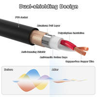 Câble de microphone XLR OEM d'usine vers double jack 6,35 mm avec gaine en PVC et blindage tressé, longueur 1 m, pour haut-parleurs, mélangeurs et amplificateurs