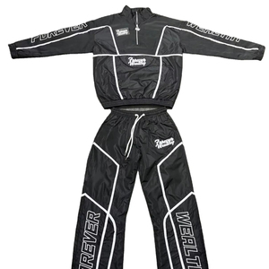 Lightweight Satin Windbreaker <b>Jacket</b> <b>Track</b> Pants Set Custom Stitching Jogging Suits Two Piece Men's Sporty Quick Dry Polyester - Product Image 1