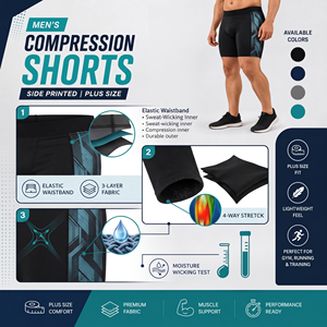 Men's Plus Size Compression <b>Shorts</b> Sublimation Printed Sport <b>Shorts</b> Men Quick Dry Base Layer <b>Shorts</b> <b>Gym</b> Training Slim <b>Shorts</b> Men - Product Image 3