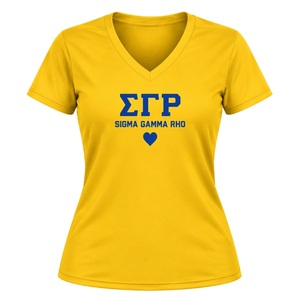 Camiseta de Entrenamiento para Mujeres de la Hermandad Griega Sigma Gamma Rho, Personalizada con Cuello en V, Deportiva, de Manga Corta, para Fitness, Venta al Por Mayor - Product Image 1