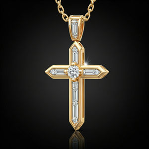 Star Dust Luxury Hip Hop Pendentif croix en argent sterling 925 pour femme Moissanite Diamant avec or Pendentifs et breloques à la mode - Product Image 1