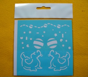 Pochoirs artistiques HC0121 |   Pochoir en plastique bleu en forme de poisson avec motif marin pour les arts et l'artisanat - Product Image 3