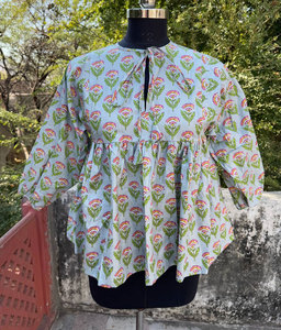 Túnica de algodón estampada para mujer, minivestido con cuello redondo, informal, holgado, para verano - Product Image 2