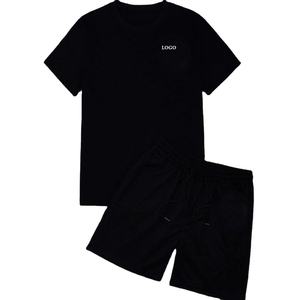 Vente en gros d'ensemble de short de sport personnalisé pour hommes 2 pièces d'été pour hommes ensemble jumeau pour hommes short en coton respirant à cordon de serrage à la taille - Product Image 1