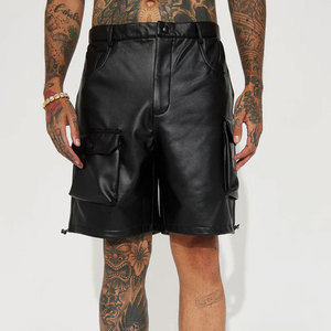 กางเกงขาสั้นหนังผู้ชายสไตล์ลำลองและออกกำลังกายแบบใหม่ปี 2026 แห้งเร็ว ลายเรียบ ราคาถูก - Product Image 1