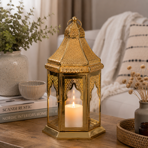 <b>Brass</b> Moroccan Candle <b>Lantern</b> Holder Metal Hurricane <b>Lantern</b> Decorative Home Decor Hanging Candle Stand Wedding Centerpiece - Product Image 3