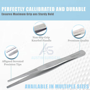 Pinzas para Tejidos de Acero Inoxidable Duraderas con Puntas Cuidadosamente Alineadas, Agarre Firme, Manejo Cómodo, Superficie Lisa, Reutilizables - Product Image 4