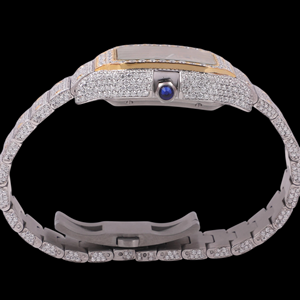 Montre de luxe de qualité supérieure, cadran carré, entièrement sertie de moissanite, diamant taille brillant, mouvement ETA, édition limitée - Product Image 6