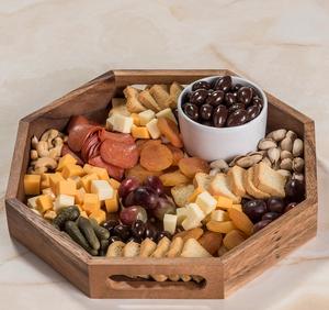 Bandeja de Servir Octogonal Portátil de Madera de Acacia Pulida para Catering, Mesa de Café, Cocina o Decoración del Hogar - Product Image 2