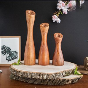 2026 Acacia Natural Wooden Candle <b>Stand</b> Handmade <b>Tea</b> Light Dinnerware Home Decor Christmas Candle Holder gifts At Best Price - Product Image 1