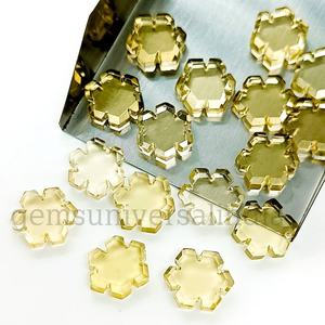 Fleur de quartz citron naturel sculptée à la main 10mm 11mm, pierre précieuse en cristal, breloque en vrac pour la fabrication de bijoux, prix de gros en vrac - Product Image 2