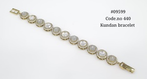 Pulsera Kundan 09599 con Cuentas de Rubí, Circonita Cúbica, Latón Chapado en Mehandi, Joyería Étnica para Mujer, Boda - Product Image 5