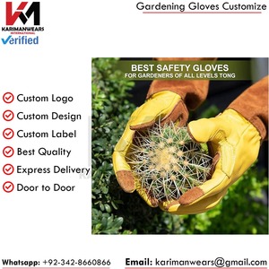 Gants de jardinage en cuir, longueur coude, durables, style classique, pour usage extérieur printemps-automne - Product Image 5