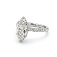 Anillo de Compromiso Minimalista de Lujo con Diamante de Corte Marquesa de 3 Quilates, Platino PT950, Certificado IGI, Anillo de Boda Solitario, Regalo para Fiesta