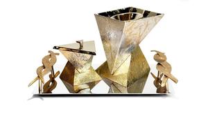 Trending Design Brass and Stainless Steel Gold Color Customized Shape Bakhoor and Incense Burner Bowl with Finest Quality - Product Image 2