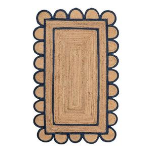 Alfombra de yute negro trenzado con diseño de caja decorativa moderna, revestimiento de suelo de diseño geométrico hecho a mano directo de fábrica ITHL - Product Image 6