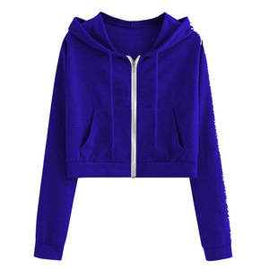 Sudadera Casual con Capucha y Cierre para Mujer, Color Sólido, Manga Larga, Tejido de Algodón Regular de 340g, Transpirable, para Otoño/Invierno - Product Image 1