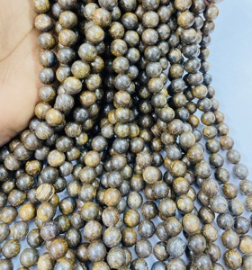 Perles rondes en bronzite de la marque Rare Gems Factory, brins de 15,5 pouces, perles rondes en pierre - Product Image 3