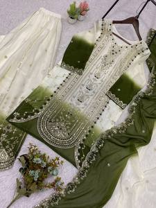 THIS <b>WEDDING</b> SEASON WEAR OUR BEAUTIFUL SEQUENCE EMBROIDERED <b>TOP</b> PLAZZO WITH DUPATTA - Product Image 4