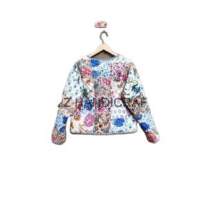 Jaipuri Vintage coton Kantha veste sans manches réversible indien fait à la main Kantha matelassé blanc Patchwork vestes bord libre - Product Image 4