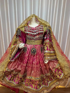 Robe afghane Kuchi vintage à manches longues aux couleurs personnalisées, magnifique, ethnique, faite à la main avec broderie et travail de miroirs. - Product Image 4