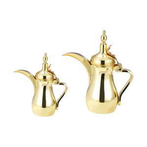Arabic Coffee Pot Stainless Steel Teapot Metal Craft for Eid Al-Fitr Festival <b>Gathering</b> Serving Kitchen Tableware - Product Image 3