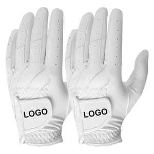 Gants de golf en cuir véritable avec sangle de poignet réglable, respirants, pour le sport et l'extérieur, ajustement unisexe, patch logo blanc, fermeture à enfiler - Product Image 5
