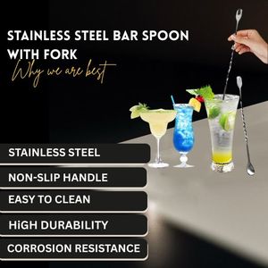 Wholesale Custom Logo Print Cocktail Spoon <b>Bar</b> Tool Twisted Stem Handled Barspoon for Mixing Glasses Bartending Stick - Product Image 2