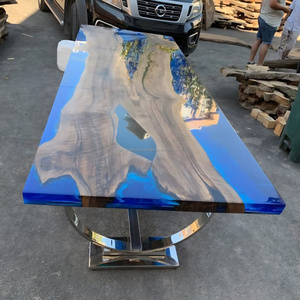 <b>Epoxy</b> <b>Resin</b> River <b>Table</b> Solid Wood Dining <b>Table</b> Custom Design Furniture Wholesale OEM Factory Supply - Product Image 2