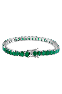 Pulsera de Esmeralda en Plata de Ley 92.5 KLSB-20267 - Product Image 3