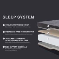 Matelas en mousse à mémoire de forme de luxe, soutien en éponge haute densité, tissu tricoté gris, soulagement de la pression, confort respirant