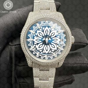 Charm_Jewells Women's Luxury Stainless Steel <b>Watch</b> With Diamond Encrusted Round Dial 43mm Analog Quartz Movement - Product Image 1