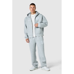 Conjunto Deportivo para Hombre, Sudadera con Capucha y Cremallera, Gris, Talla Grande, con Logotipo Personalizado, Informal, de Invierno, Poliéster/Algodón - Product Image 1