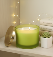 Bougie parfumée artisanale de luxe écologique en cire de paraffine et de soja à 2 mèches, aromathérapie, décoration d'intérieur, Ramadan, Noël, Nouvel An