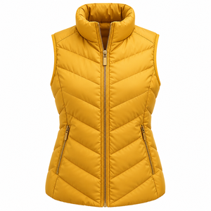 Warm Knitted Breathable Eco-Friendly Windproof Canvas <b>Packable</b> Sleeveless <b>Jacket</b> Plus Size Winter Woman Puffer Vest Custom - Product Image 5