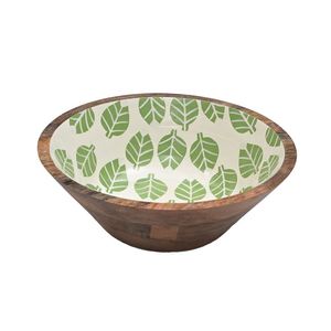 Bol à salade en bois moderne abstrait émaillé, écologique, fait main, biodégradable, résistant à la chaleur, compatible lave-vaisselle, jetable - Product Image 4