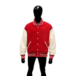 CLASSIC RED LETTERMAN VARSITY JACKET FOR MEN MODERN COLLEGE FASHIONABLE ICONIC VARSITY OUTERWEAR STREET STYLE <b>ATHLETIC</b> FASHION O - Product Image 1