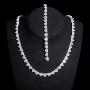 Luxury Moissanite Pearl <b>Bead</b> Necklace <b>Set</b> Iced Out Hip Hop Jewelry 925 Sterling Silver Gold Plated Statement Chain - Product Image 1