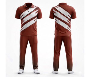 Custom Sublimation <b>Cricket</b> Uniform Set for Professional Teams | Men Women Youth <b>Cricket</b> Wears Polo Shirt and Trouser Full Team - Product Image 1